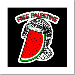 Watermelon Keffiyeh - Half Wrap - Free Palestine - Back Posters and Art